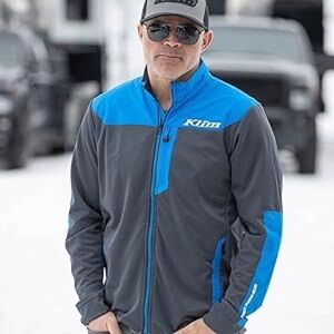 KLIM Alloy Fleece Mid Layer Jacket Blue Grey Full Zip 3M Reflective Medium Mens